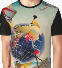 IMPERIAL AIRWAYS : Vintage Airline Advertising Print Graphic T-Shirt