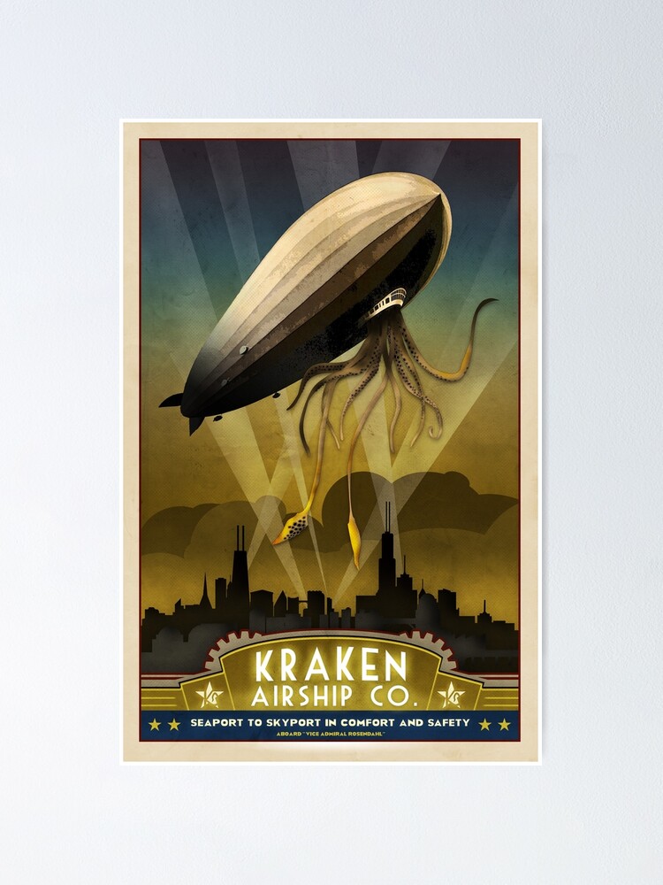 Alternate view of Steampunk Airship: Admiral Rosendahl Poster