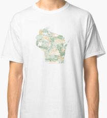 Wisconsin Map Art Classic T-Shirt