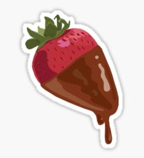 Erdbeere in Schokolade getaucht. Sticker