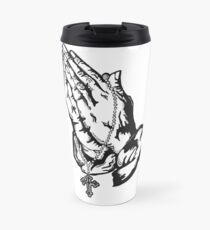 Praying Hands with Rosary Travel Mug