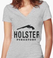 Purgatory & gun spoof Women's Fitted V-Neck T-Shirt