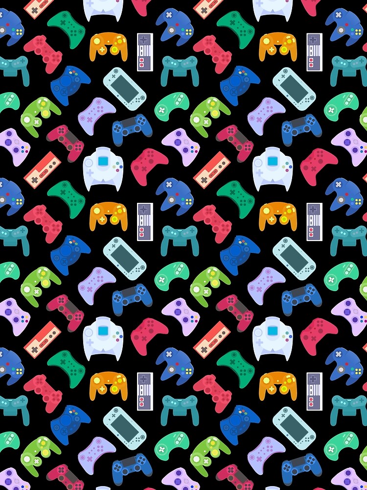 "Video game controller background Gadgets seamless pattern" T-shirt by