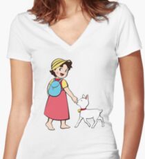 Heidi and litle goat Women's Fitted V-Neck T-Shirt
