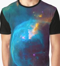 Blue Nebula Space Graphic T-Shirt