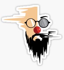 hipster face illustration. Sticker
