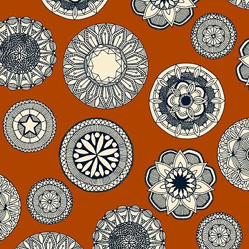 mandala cirque spot orange Art Print for Sale by Sharon Turner