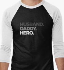 Husband Daddy Hero Fade Men's Baseball ¾ T-Shirt