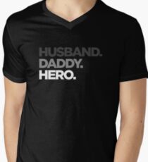 Husband Daddy Hero Fade Men's V-Neck T-Shirt