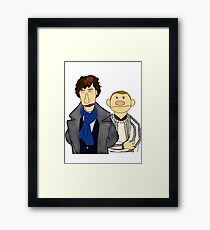 Sherlock and John Muppet Style Framed Print