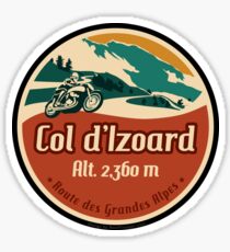 Col d'Izoard 01 Motorrad T-Shirt + Aufkleber - Route des Grandes Alpes Sticker