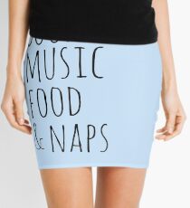 books, music, food & naps Mini Skirt