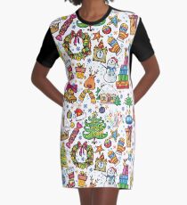 Icons of Christmas Graphic T-Shirt Dress