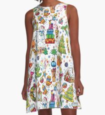 Icons of Christmas A-Line Dress