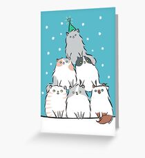 Kitty Cat Christmas Tree Greeting Card