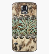 Rustikales braunes rindsleder-westliches Land des Kuhrindleders Hülle & Skin für Samsung Galaxy