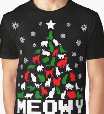 Meowy Christmas Cat Tree Graphic T-Shirt