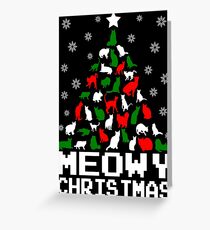Meowy Christmas Cat Tree Greeting Card