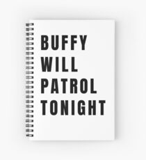 Buffy on Patrol - Plain Black Spiral Notebook