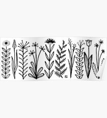 Blumenmuster scharz/weiĂŸ / flower pattern Poster