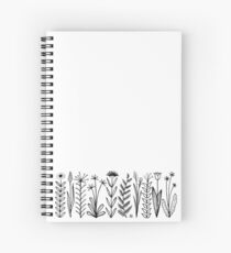 Blumenmuster scharz/weiß / flower pattern Spiralblock