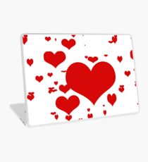 Red hearts for love pattern Laptop Skin