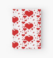 Red hearts for love pattern Hardcover Journal