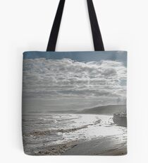 Sandsend in the fog Tote Bag