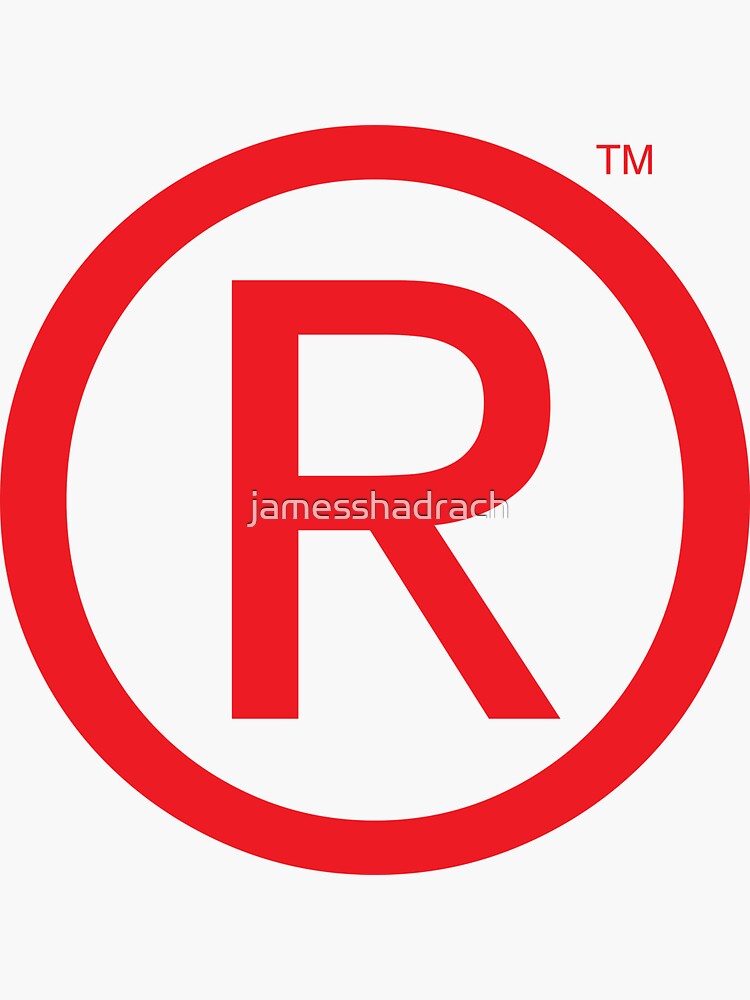 "Trademarked Circle R " Sticker by jamesshadrach | Redbubble