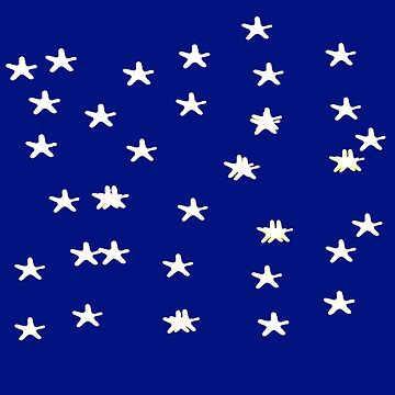 Artwork thumbnail, White stars pattern on navy blue  by HEVIFineart