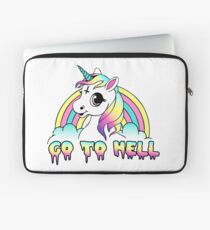 "Go To Hell" Pastel Goth Unicorn Laptop Sleeve