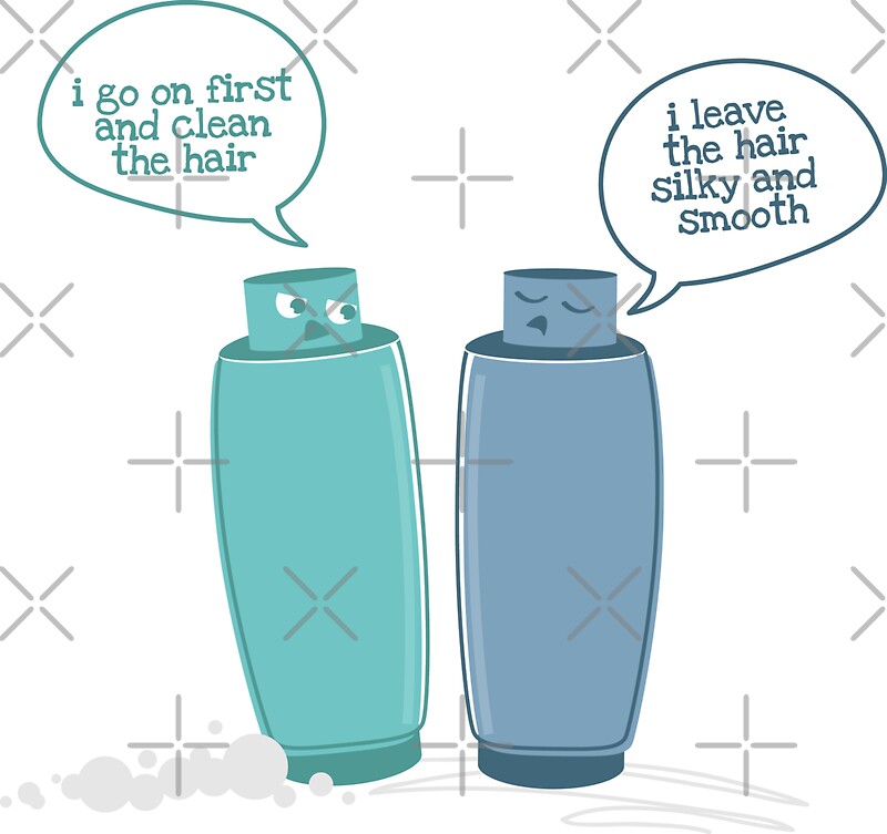 "Shampoo vs. Conditioner" Stickers by Amy Grace Redbubble