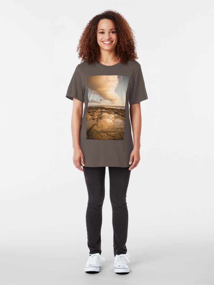 Alternate view of Rocky beach at tip of Borneo Slim Fit T-Shirt