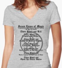 THE SEVEN LAWS OF MAGIC Women's Fitted V-Neck T-Shirt