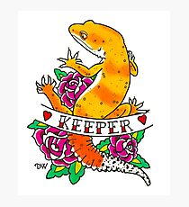 Keeper Leopard Gecko (Sunglow) Photographic Print