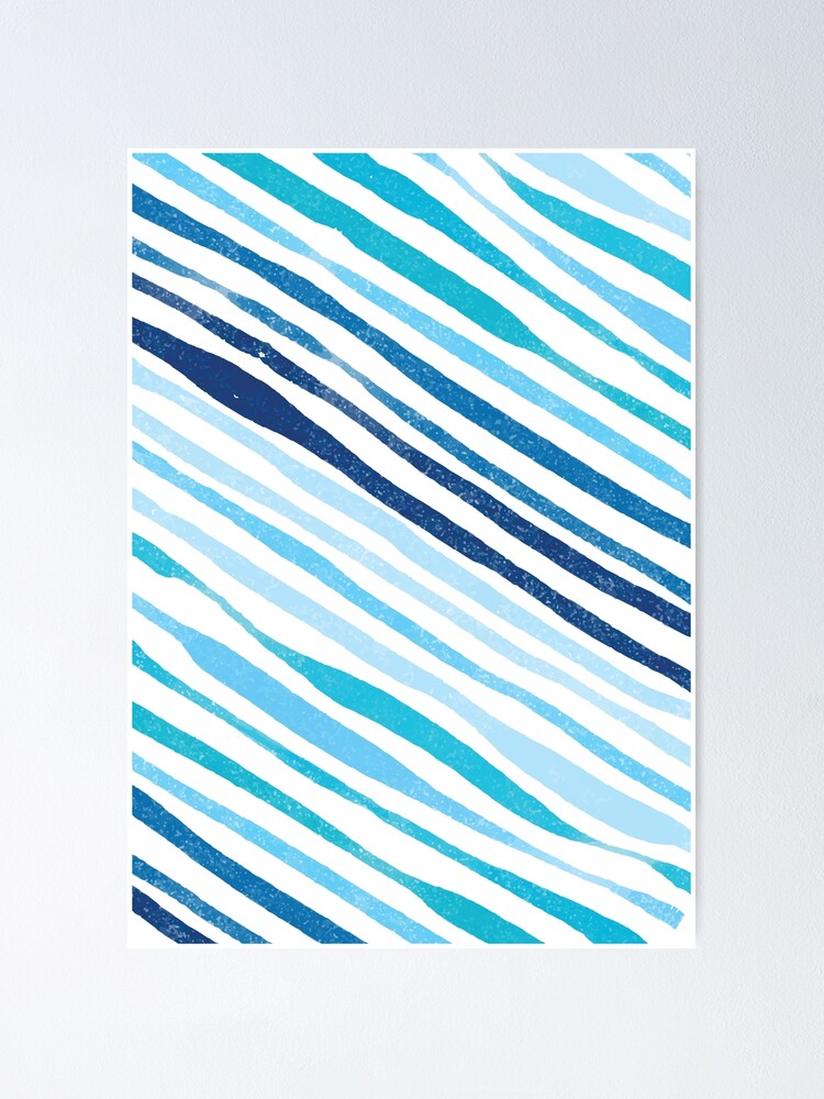 Alternative Ansicht von Blaue Wellen Minimal Art Poster