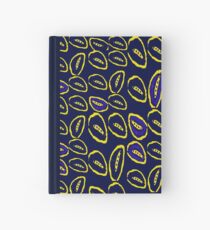 Yellow seed blue pattern Hardcover Journal
