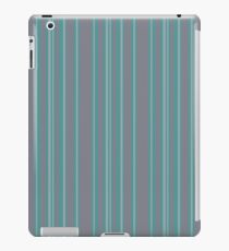 Turquoise gray awning stripe pattern iPad Case/Skin