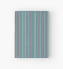 Turquoise gray awning stripe pattern Hardcover Journal