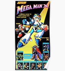 Mega Man X Restored Nintendo Power Poster Poster
