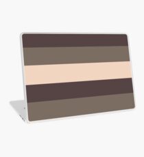 Taupe monochromatic color block stripe pattern Laptop Skin