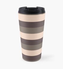 Taupe monochromatic color block stripe pattern Travel Mug