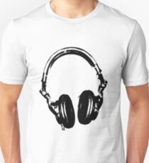 DJ Headphones Stencil Style Unisex T-Shirt