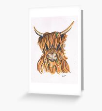 Highland Cow with Thistle, Scottish Borders Country Life Greeting Card