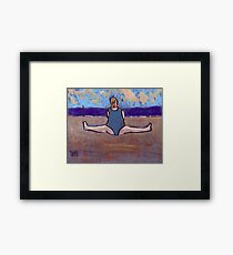 Yoga on the beach Framed Print