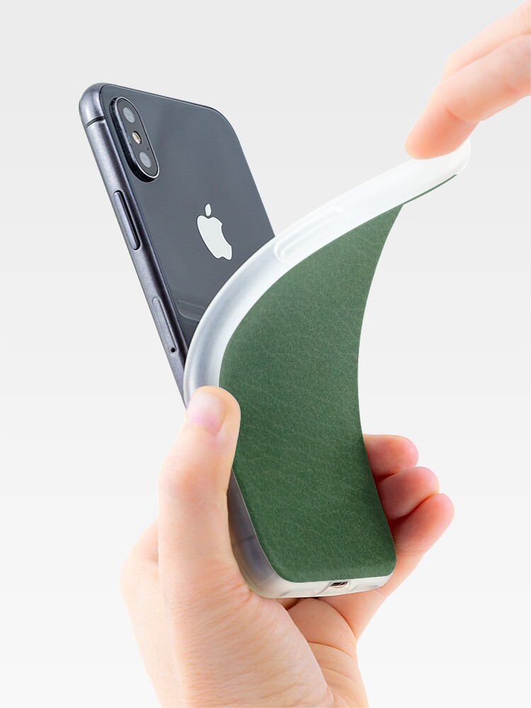Vista alternativa de Funda y vinilo para iPhone Cuero verde esmeralda