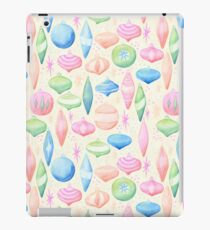 Retro Christmas Ornaments Cream Background iPad Case/Skin