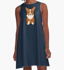 Cute Corgi Puppy Digital Design A-Line Dress