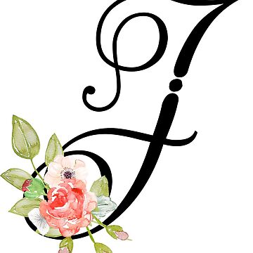 Floral Monogram Fancy Script Letter J Sticker for Sale by Grafixmom