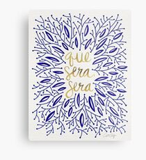 Whatever Will Be, Will Be (Navy & Gold) Metal Print